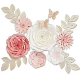 Produktbild: Papierblumen-Dekoration für die Wand - Große künstliche 3D-Blume, Wanddekoration, Ideal für Baby, Mädchen, Junge, Kinderzimmer, Zimmer, Brautschau, Hochzeit, Party-Hintergrund