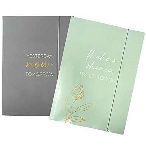Produktbild: Papierdrachen 2 hochwertige Sammelmappen für Jugendliche und Erwachsene | DIN A4 | Motiv Mint Gold - Heftsammler - Dokumentenmappe - Set 7