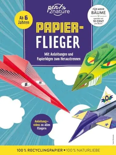 Produktbild: Papierflieger: Das Bastelbuch für kreative Papierflugzeuge | Mit Faltvorlagen und Anleitungsvideos ohne zusätzliches Material | Für Kinder ab 6 Jahren