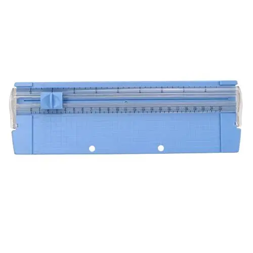 Produktbild: Papierschneider, Tragbarer A4-Papierschneider, Papierschneider mit Sicherheitsschutz und Seitlichem Lineal, Fotomesser für Bastelpapier, A4-Papier, Gutscheinetiketten und Karton