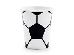 Produktbild: Pappbecher Einweg 6er Set 220ml Trinkbecher Einwegbecher Pappe Kinder Geburtstag Party Fußball Junge/Becher/Trinkbecher aus Papier