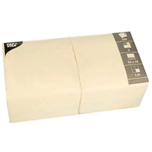 Produktbild: PAPSTAR 12484 Servietten, 330 x 330 mm, 3-lagig, weiá, Papier, Weiß