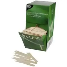Produktbild: Papstar 18201 Pommes-Frites-Gabeln, Holz 