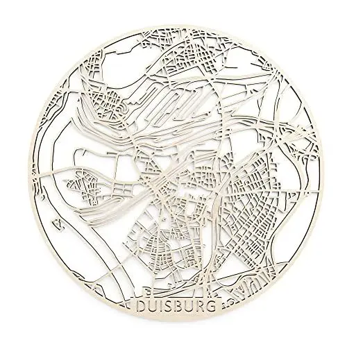 Produktbild: Papurino Stadtplan aus Holz, Duisburg