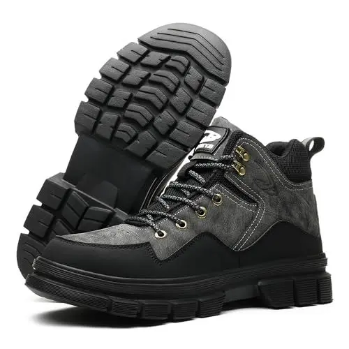 Produktbild: PAQOZKC Sicherheitsschuhe Herren Damen Hoch Leicht Sicherheitsstiefel Atmungsaktiv Arbeitsschuhe mit Stahlkappe rutschfest Stahlkappenschuhe 681/Schwarz 40