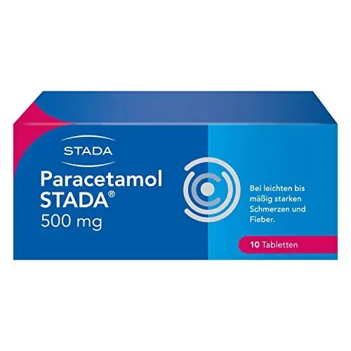 Produktbild: Paracetamol STADA 500 mg Tabletten, bei leichten bis mäßig starken Schmerzen (z.B. Kopf-, Glieder-, Zahn- und Regelschmerzen) und Fieber, 10 Stk
