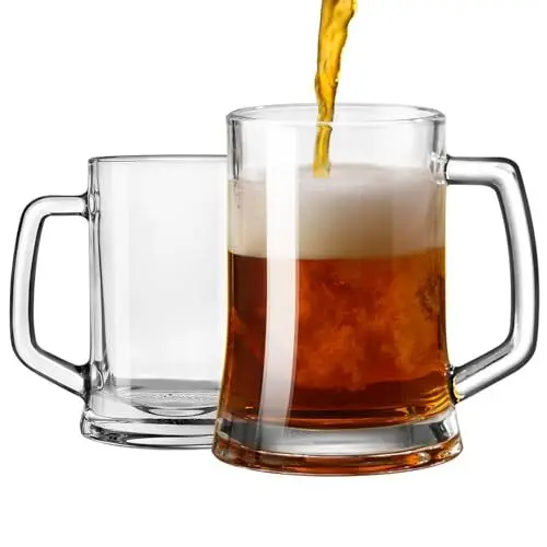 Produktbild: ParaCity Bierkrug, Biergläser 500ML, Weizenbiergläser 0,5L, Bierkrug Gläser 2er Set, Bierglas Trinkset, Weizengläser Geschenk für Männer