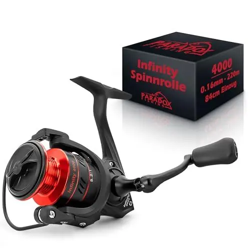 Produktbild: Paradox Fishing Infinity Spinnrolle 4000, 140m/0,23mm - die perfekte Angelrolle zum Hechtangeln