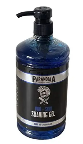 Produktbild: Paranoiaa Pro – Skin Shaving Gel – transparentes Herren-Rasiergel 1000 ml 33,82 Fl Zo – für eine präzise Rasur der Bartkonturen – optimales Gleiten – erfrischt die Haut – mit Pumpspender