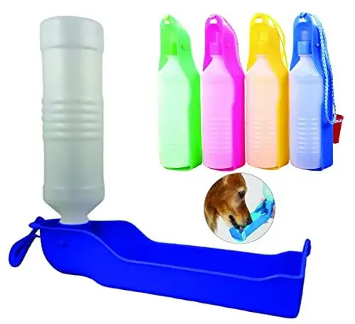 Produktbild: PARENCE.- 500 ml tragbare Hundewasserflasche/zusammenklappbare Wasserflasche für Hunde, Katzen, Haustiere/Outdoor-Aktivitäten, im Freien. - Farbmix (Grün, Blau, Rot, Pink)
