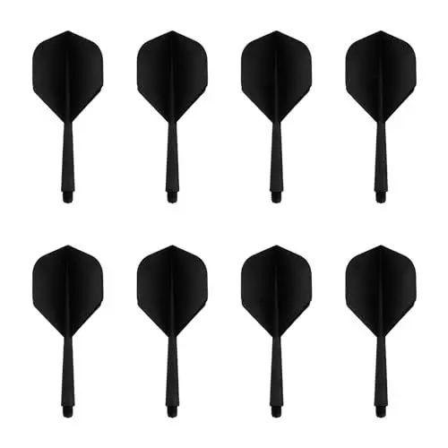 Produktbild: PARFCO 8 Stück Dart Schäfte, Dart Flights mit Schaft, 75mm Dart Shafts und Flights aus Einem, 2BA Darts Zubehör, für Dart Barrels mit Gewindedurchmesser