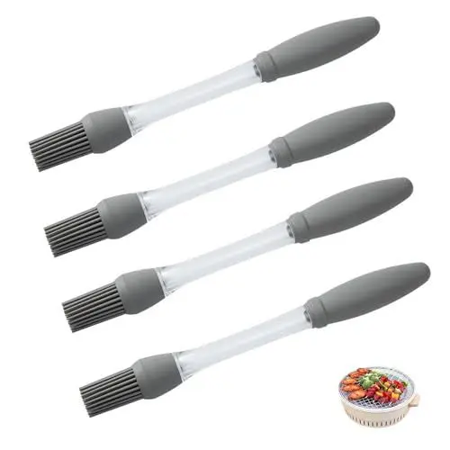 Produktbild: PARFCO Küchenpinsel, 4 Stück Silikonpinsel Küche, Silikon Pinsel, Küchengewürzpinsel, Backpinsel, Grill-Pinsel, für Grillen, Backen