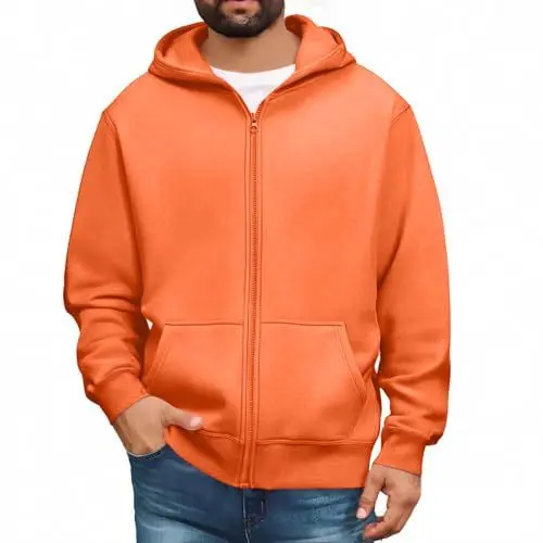 Produktbild: Parka Herren Winter Gefüttert Thermo Kurz Mantel Herren Outdoor Softshelljacke Warm Große Größen Lässig Coat Dicke Winter 2025 Neue 2#orange XL