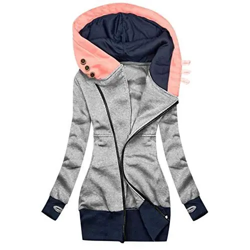 Produktbild: Generisch Cardigan Damen Steppjacke Damen Daunenjacke Strickjacke Women'S Activewear Hoodie Set Custom Hoodie College Jacke Damen Strickjacke Weiß Damen Fleecejacken Mäntel Women'S Grau 2Xl