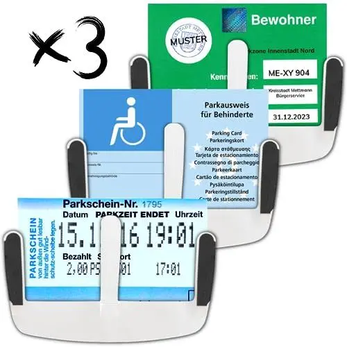 Produktbild: Parkausweis Halterung Windschutzscheibe x3PCS Parkscheinhalter Windschutzscheibe Auto Zubehör/Parkausweis Halter Neuheiten 2024 Gadgets Windschutzscheibe Aufkleber/Bewohnerparkausweis Hülle Aufkleber