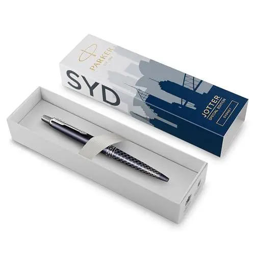 Produktbild: Parker Jotter Kugelschreiber | Sonderedition | Sydney Blau in silberner Ausführung | Blaue Tinte | Geschenkbox