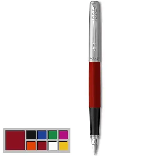 Produktbild: Parker Jotter Originals Füller | Klassisches Rot | Füllfederhalter mit mittlerer Feder | Schulsachen und bürobedarf | blaue Tinte