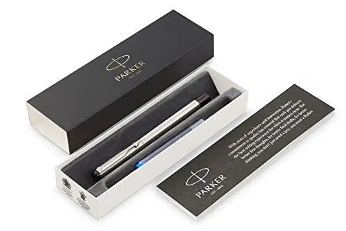 Produktbild: Parker Vector Füller | Edelstahl | Füllfederhalter Mittlere Spitze | Blaue Tinte | Geschenkbox