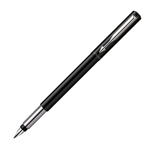 Produktbild: Parker Vector Füller | Schwarz | Füllfederhalter mit mittlerer Feder | Blaue Tinte