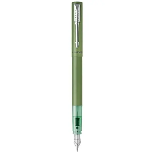 Produktbild: Parker Vector XL Füller | Grüne Metallic-Lackierung auf Messing | Füllfederhalter mit feiner Feder und blauer Nachfülltinte | Geschenkbox