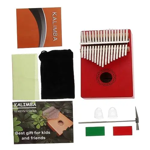 Produktbild: Parliky 1 Satz Daumen Kalimba Mit 17 Tasten Fingerklavier Tragbares Klavier Tasteninstrument Kalimba-klavier Kalimba Mit Siebzehn Schlüsseln Tragbares Keyboardklavier Rot Mahagoni