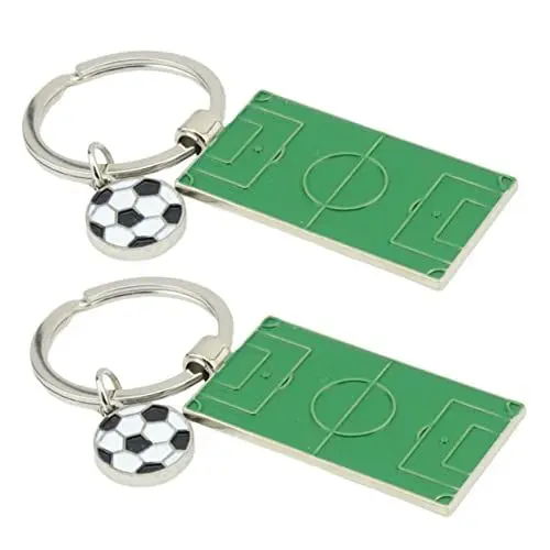 Produktbild: Parliky 2stücke Cartoon-fußballfeld-anhänger Mini-fußballfeld-schlüsselanhänger Aus Zinklegierung Kreativer Anhänger Für Tasche Rucksack Autoschlüssel
