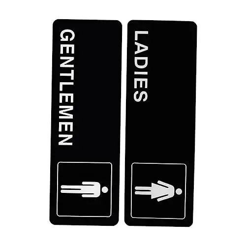 Produktbild: Parliky Elegante Unisex-toilettenschilder – 2 Stück Wc-türschilder Für Männer Und Frauen – Acryl-badezimmeraufkleber Für Zuhause