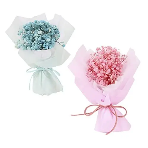 Produktbild: Parliky 2st Getrockneter Blumenstrauß Trockenblumenstrauß Natürliche Ornamente Echte Hauchblumen Trockenblumen Fotorequisiten Hochzeitsdekoration Kleiner Strauß Schleierkraut Haushalt