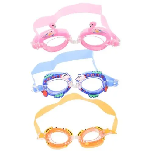 Produktbild: Parliky 3stücke Teiliges Junge Mädchen-schwimmbrillen Cartoon-design Anti-beschlag Leicht Für Jungen Und Mädchen Für Pool Und Schwimmtraining Fisch Krabbe Schwan