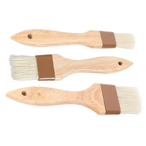Produktbild: Parliky Grillpinsel-set – 3-teiliger Beschichtungspinsel Mit Weichen Wildschweinborsten Zum Kochen Und Grillen