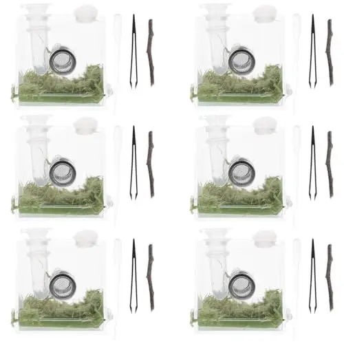 Produktbild: Parliky 6 Sets Springgehege Box Acryl Fütterungskasten Belüftet Feuchtigkeits-