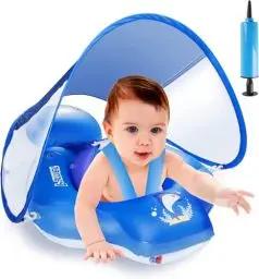 Produktbild: Parner Schwimmring Baby mit UPF50+ Sonnendach, Schwimmhilfe Baby für den Pool, Verstellbarer Sicherheitssitz, Kleinkind Pool Schwimmring für 3-36 Monate - L