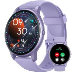Produktbild: Parsonver Smartwatch Damen Rund mit Telefonfunktion, Armbanduhr Damen mit Herzfrequenz Schlafmonitor, Schrittzähler Uhr mit 100+ Sportmodi, IP68 Wasserdicht Sportuhr Damen für Android iOS, Lila,SPROD1