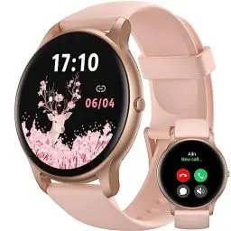 Produktbild: Parsonver Smartwatch Damen Rund mit Telefonfunktion, Leichte Fitnessuhr Damen mit Schrittzähler, 100+ Sportmodi, IP68 Wasserdicht, Sportuhr Damen mit Herzfrequenz Schlafmonitor, SpO2, Roségold, SPROD1