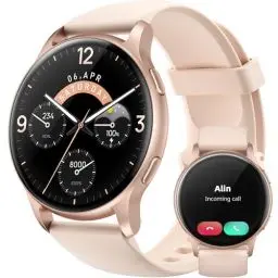 Produktbild: Parsonver Smartwatch Damen mit Telefonfunktion, 5ATM Wasserdicht Schwimmuhr, 44 mm Fitnessuhr Damen mit 100+ Sportmodi, Herzfrequenz und Schlaftracking, Smart Watch für Android & iPhone, Roségold, SR3