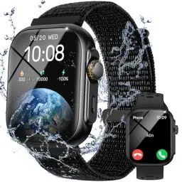 Produktbild: Parsonver Smartwatch für Damen Herren mit Telefonfunktion, Fitnessuhr mit GPS, 30M Schwimmend Wasserdicht, 1,85