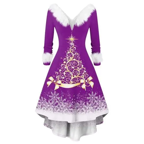 Produktbild: Partner Mann Kleine Kleid A Linie Festlich Kleid Rot Damen Festlich Beste Schwester Geschenke Damen Abendkleider Kleider Winter Lila L