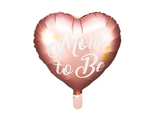 Produktbild: PartyDeco Folie Herz rosa Ballon gedruckt Mama zu sein auf Hel Air hängende Dekoration für Baby Dusche Geschlecht Reveal Party Ballon Girlande/Folienballon Herz Mom to Be 35cm Helium Luftballon