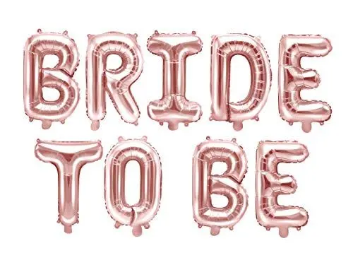 Produktbild: PartyDeco Helium Luftballon Hochzeitsdeko Deko - Hochzeit Folienballon - Bride to BE - Rose Gold - 340x35 cm