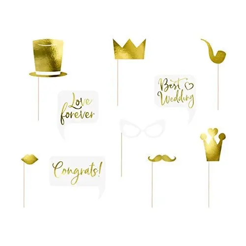 Produktbild: PartyDeco Hochzeit Foto Gadgets Hochzeit Photo Booth Zubehör Kit Halter Requisiten für Parteien Foto-Session Selfie Bräutigam Braut Brautjungfer Glückwunsch Liebe
