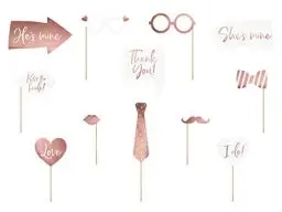 Produktbild: PartyDeco Hochzeit Foto Gadgets Hochzeit Photo Booth Zubehör Kit Halter Requisiten für Parteien Foto-Session Selfie Bräutigam Braut Brautjungfer Glückwunsch Liebe zu komponieren