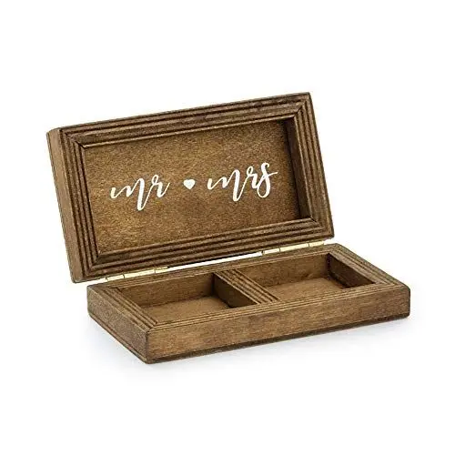Produktbild: PartyDeco Holz-Ringbox 10x5.5cm Hochzeit Party Familientreffen