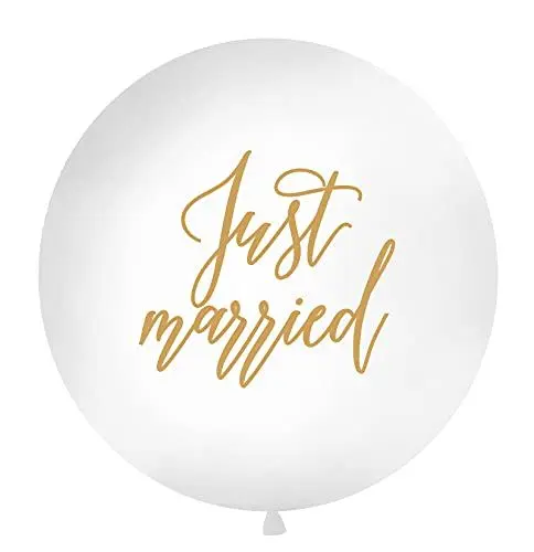 Produktbild: Ballon 1m, Just married, weiß
