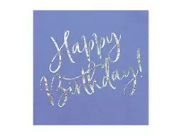 Produktbild: PartyDeco Servietten Happy Birthday 20 Stück 33x33cm 3-lagig Papierservietten Geburtstagsservietten