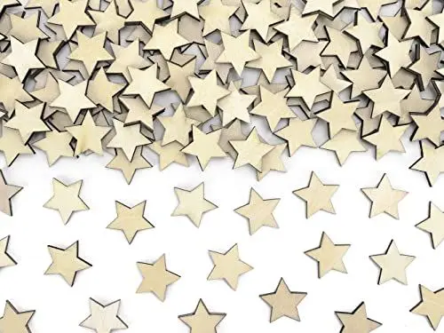 Produktbild: Streudeko Holzsterne 2cm 50 Stück Dekosterne für Weihnachten Weihnachtsdeko