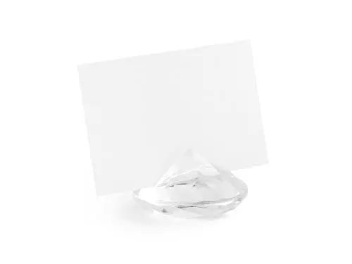 Produktbild: PartyDeco Tischkartenhalter Diamant Acryl 10 Stück 40x23mm Kartenhalter Fotohalter Diamantene Hochzeit Deko