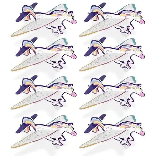 Produktbild: Partygeschenke - Einhorn-Segelflugzeug - 8er-Pack