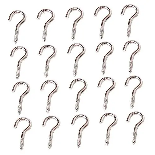 Produktbild: PartyKindom Schraube 100er-pack Robuste Schraubhaken Aus Metall Vernickelt 22 Mm Für Die Im Außenbereich