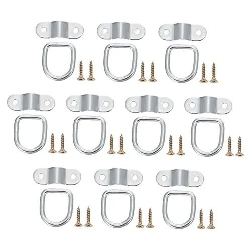 Produktbild: PartyKindom 10St Schnallenhaken anhängerringe praktische D-förmige LKW-Ringe D-förmiger Ring LKW-Haken mehrzweckhaken Trailer Hook Zugring für LKW festen Zugring Galvanisiertes Eisen Silver