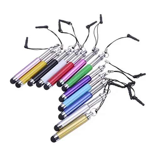 Produktbild: PartyKindom 12 ausziehbare kapazitive Stylus-Stifte mit Kugelzug, kapazitiver Eingabestift, Handschrift, kapazitive Stifte, kompatibel für Geschenke (zufällige Farbe)